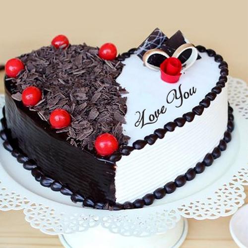 Online delicious gift of heart shape be my valentine vanilla cake to  Kolkata, Express Delivery - KolkataOnlineFlorists