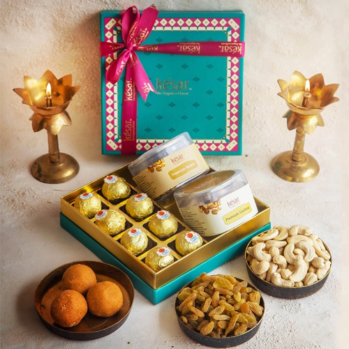 Send Indulgent Nuts with Chana Badam Laddoo Treat Box from Kesar to ...